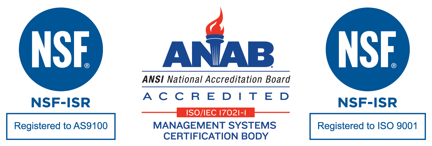 AS9100 and ISO 9001 Certification logos